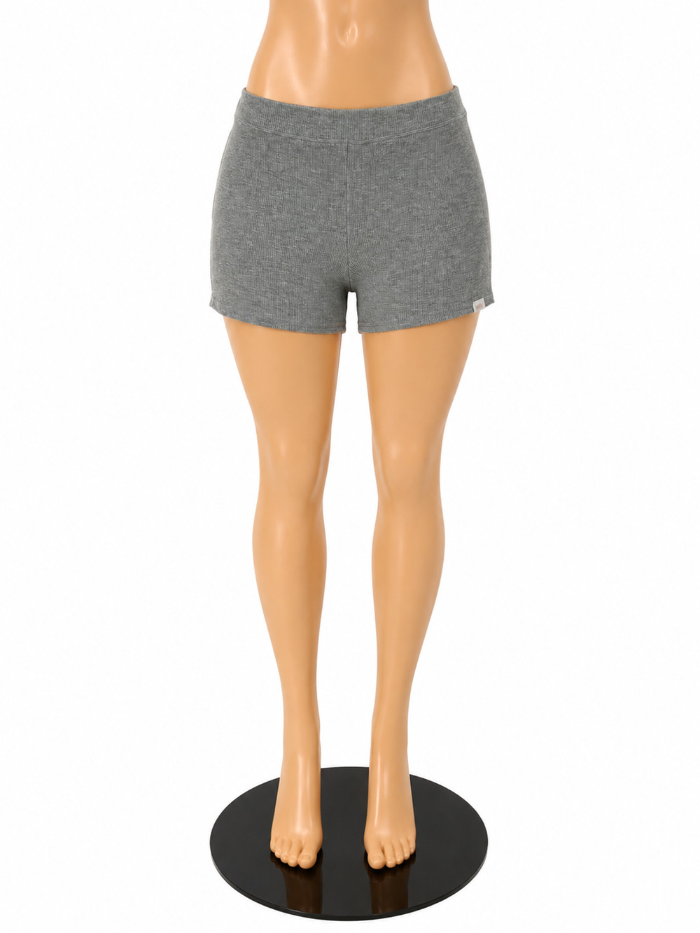 YITTY Major Label High Waist Ribbed Biker Shorts Gray Size Large NWT